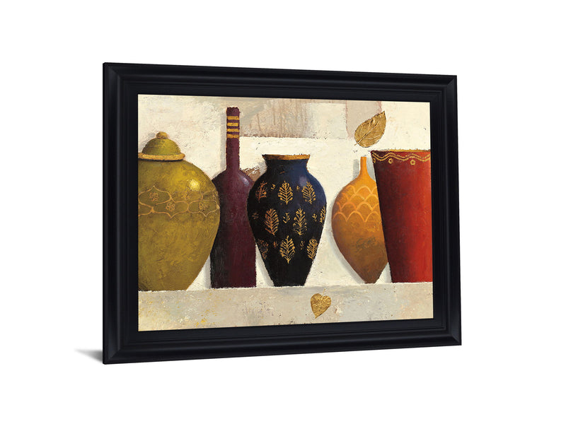Golden Leaf Display - 28" x 34" Framed Wall Art - Gold