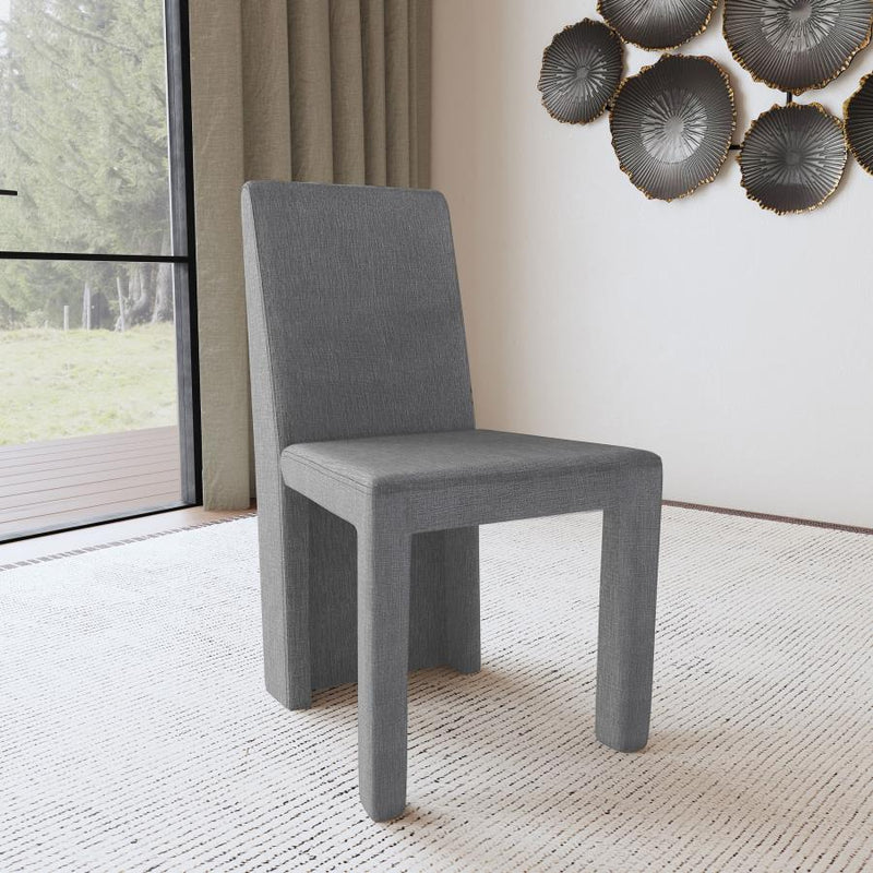 Tordera Velvet Upholstered Dining Side Chair Grey (Set of 2) Default Title