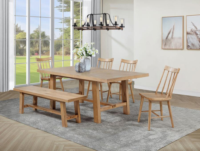 Middleton Extension Leaf Dining Set Natural Brown 6-piece
