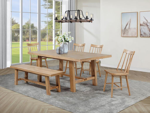 Middleton Extension Leaf Dining Set Natural Brown 6-piece