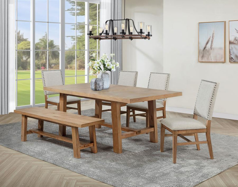 Middleton Extension Leaf Dining Set Brown and Beige 6-piece