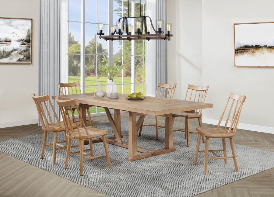 Middleton Extension Leaf Dining Set Natural Brown 7-piece