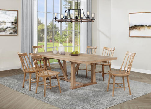 Middleton Extension Leaf Dining Set Natural Brown 7-piece