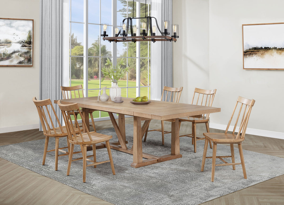 Middleton Extension Leaf Dining Set Natural Brown