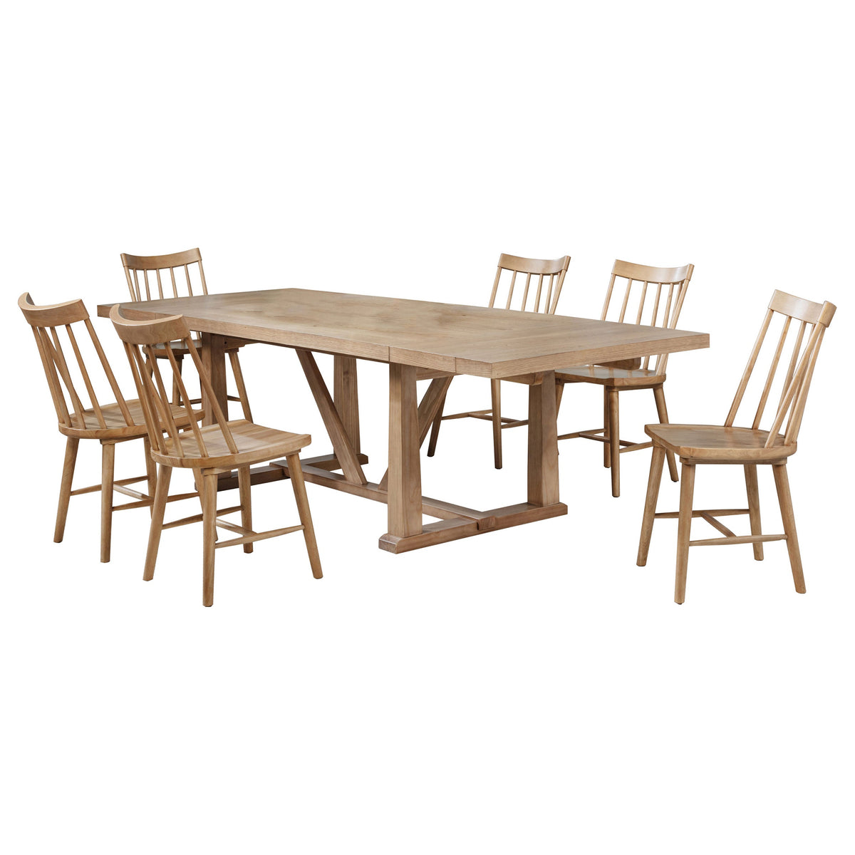 Middleton Extension Leaf Dining Set Natural Brown