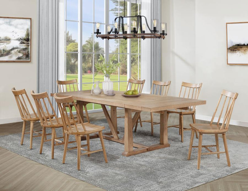 Middleton Extension Leaf Dining Set Natural Brown 9-piece