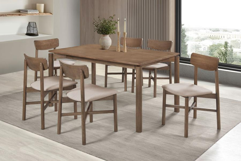 Parkridge 59-inch Wood Dining Set Natural Walnut 7-piece
