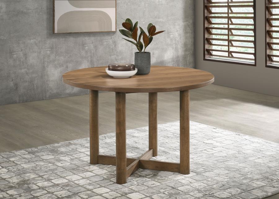 Crestmore 46-inch Round Wood Dining Table Walnut Default Title