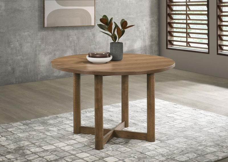Crestmore 46-inch Round Wood Dining Table Walnut Default Title