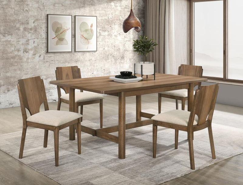 Crestmore Rectangular Dining Table Set Walnut 5-piece