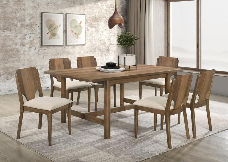 Crestmore Rectangular Dining Table Set Walnut 7-piece