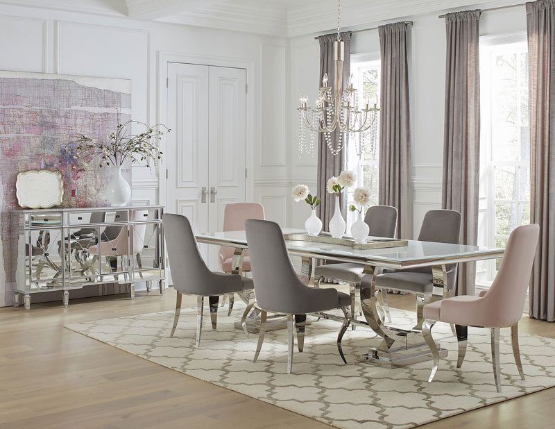 Antoine Rectangular 95-inch Glass Top Dining Table