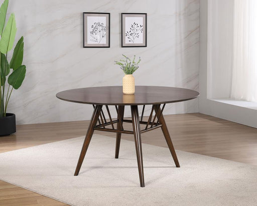 Everton Round 53-inch Wood Dining Table Dark Walnut Default Title