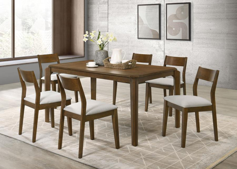 Almonte 59-inch Rectangular Dining Set Dark Brown 7-piece