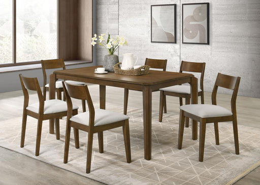 Almonte 59-inch Rectangular Dining Set Dark Brown 7-piece