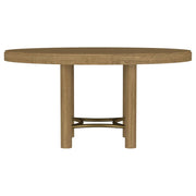 Arini Round Dining Table Set Sand Wash Black 7-piece