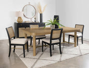 Arini Extension Leaf Dining Table Set Sand Wash Black 5-piece