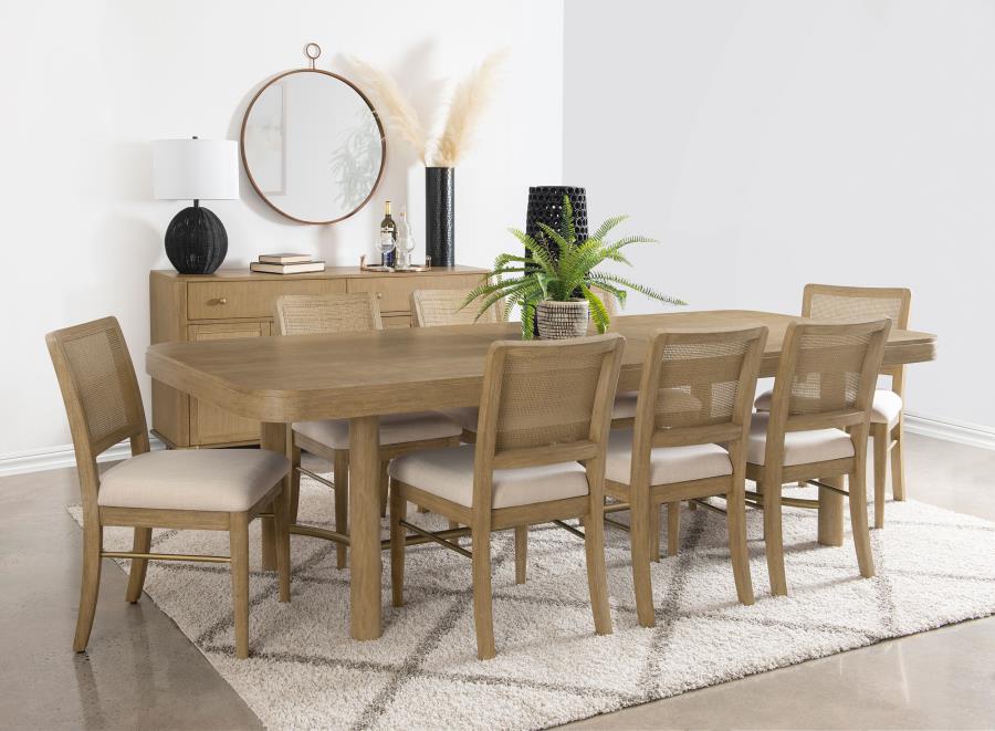 Arini Extension Leaf Dining Table Set Sand Wash 9-piece