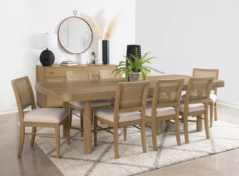 Arini Extension Leaf Dining Table Set Sand Wash 9-piece