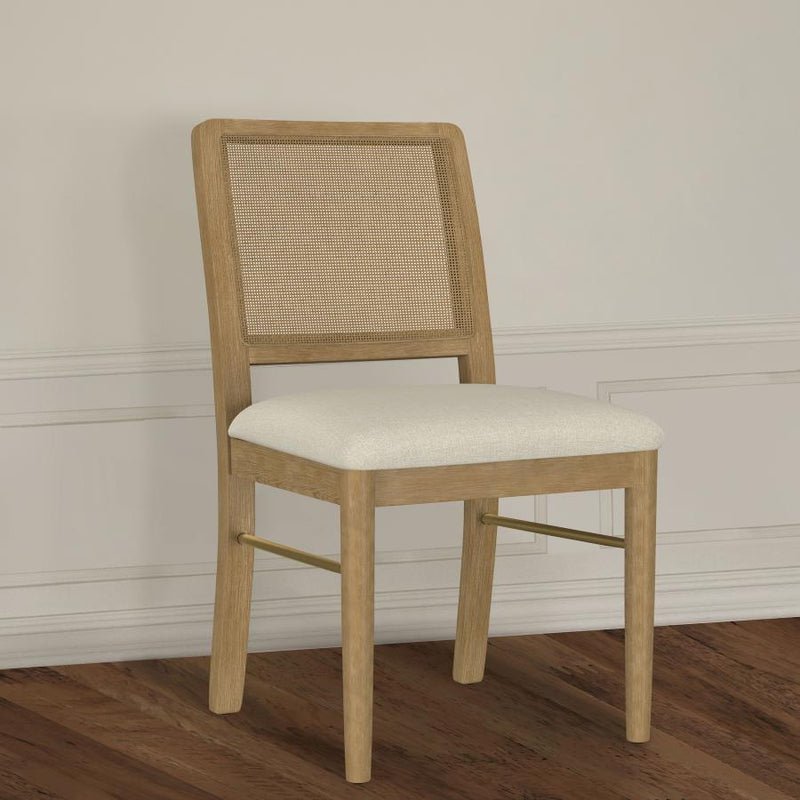 Arini Rattan Cane Dining Side Chair (Set of 2) Cream Sand Wash