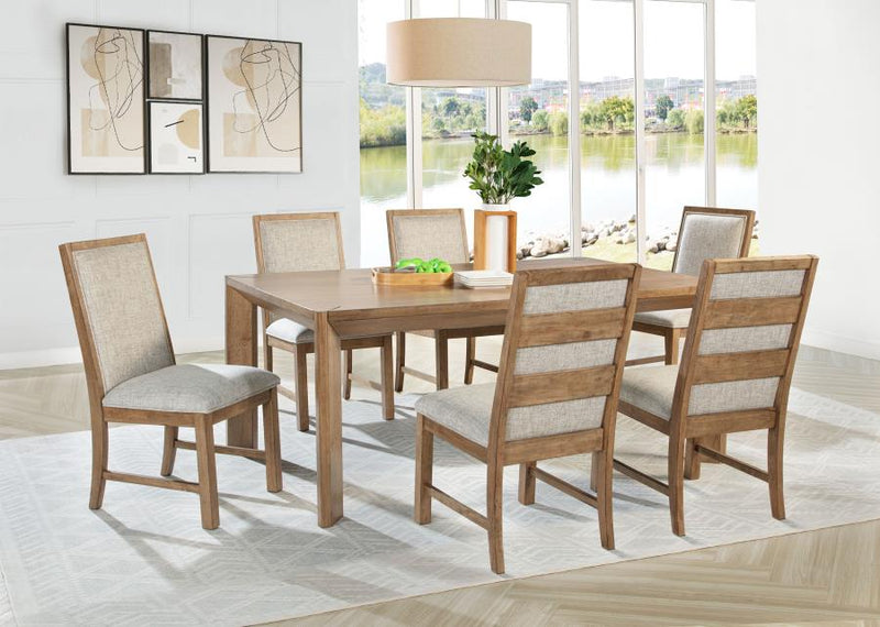Bruner 72-inch Rectangular Dining Set Natural Brown 7-piece