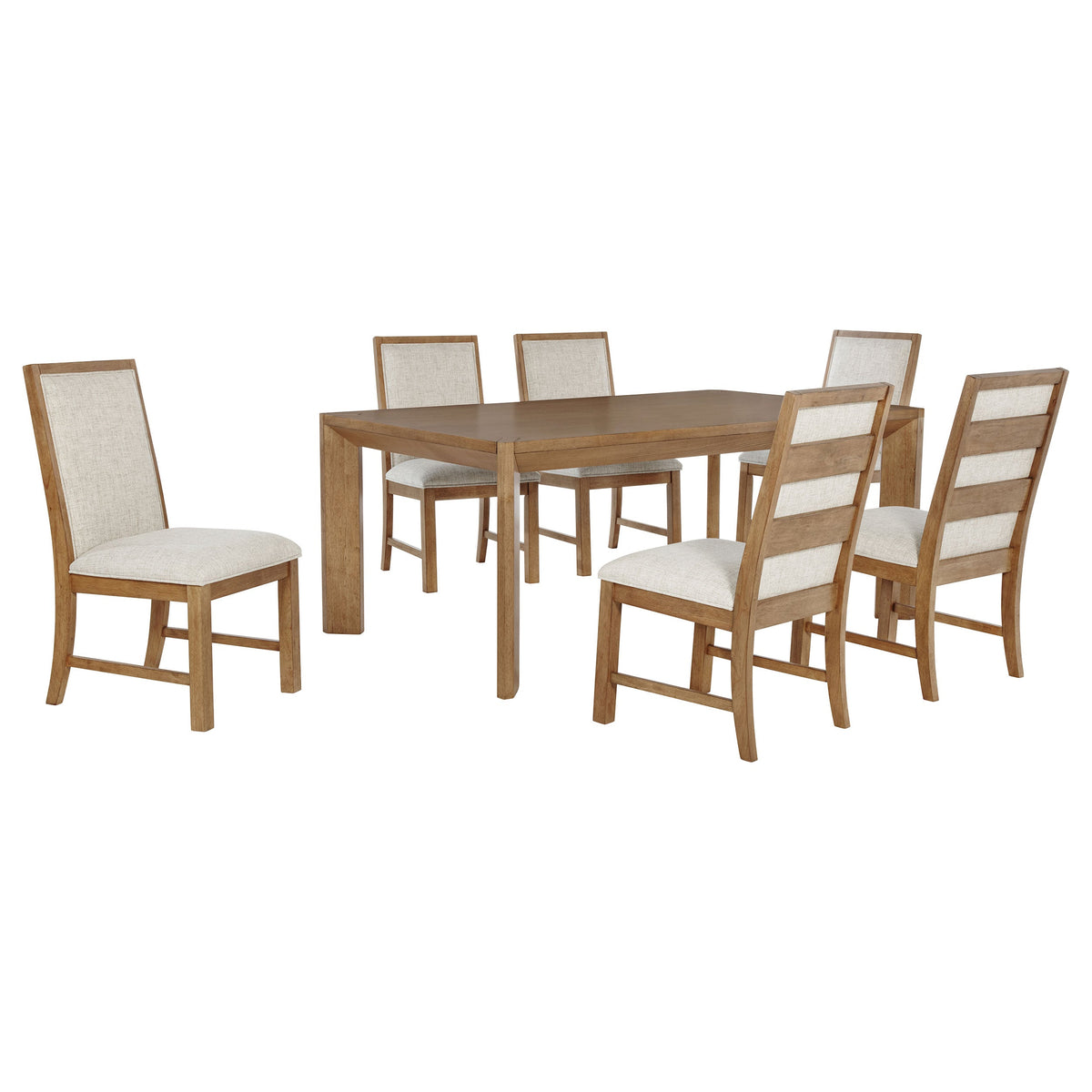 Bruner 72-inch Rectangular Dining Set Natural Brown