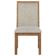 Bruner Upholstered Side Chair Natural Brown (Set of 2)