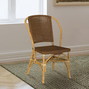 Lexley Woven Rattan Dining Side Chair Brown (Set of 2) Default Title