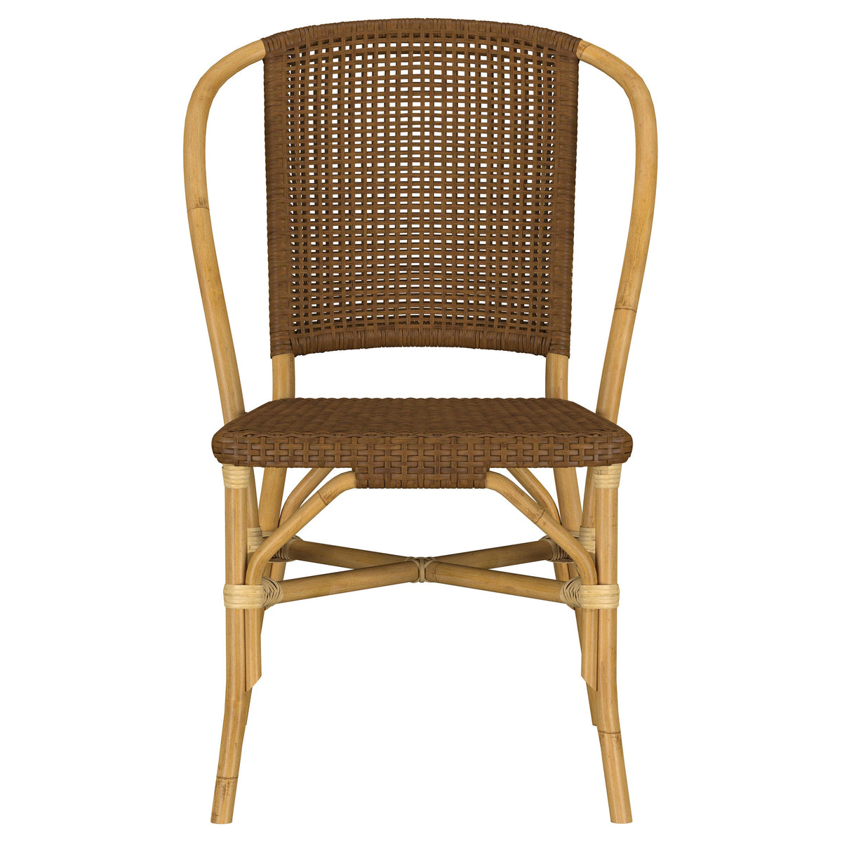 Lexley Woven Rattan Dining Side Chair Brown (Set of 2)