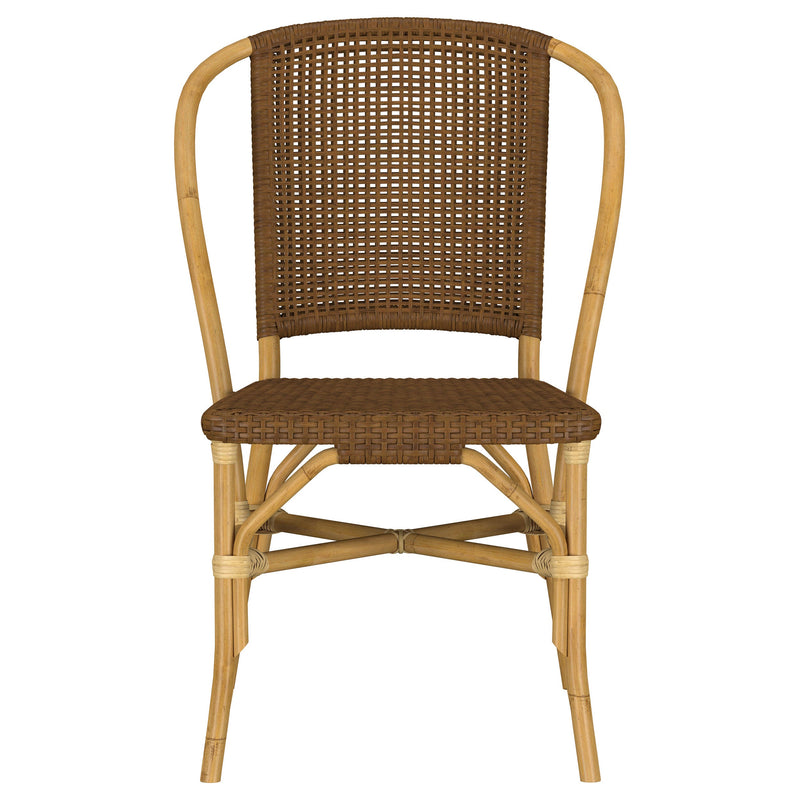 Lexley Woven Rattan Dining Side Chair Brown (Set of 2)