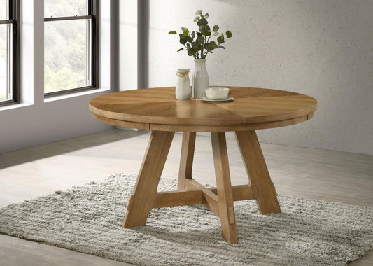 Danvers Round 54-inch Wood Dining Table Brown Oak Default Title