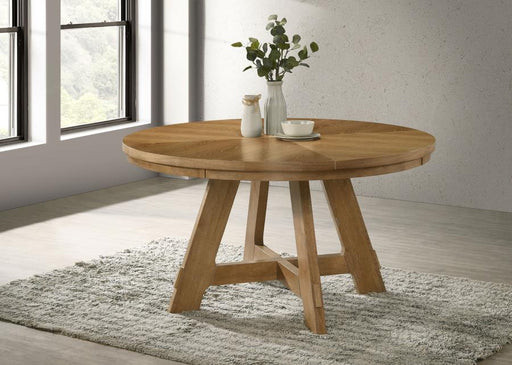 Danvers Round 54-inch Wood Dining Table Brown Oak Default Title