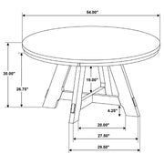 Danvers Round 54-inch Wood Dining Table Brown Oak