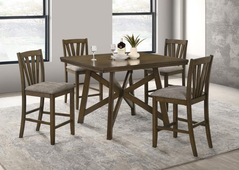 Canfield 5-piece 47-inch Counter Height Dining Set Brown Default Title