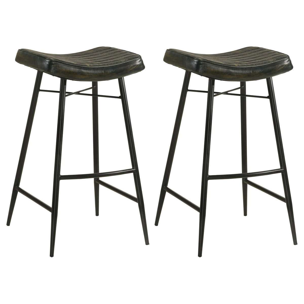 Bayu Leather Upholstered Bar Stool (Set of 2)