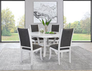 Judd 54-inch Round Wood Dining Table Set Pearl 5-piece