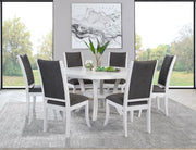 Judd 54-inch Round Wood Dining Table Set Pearl 7-piece