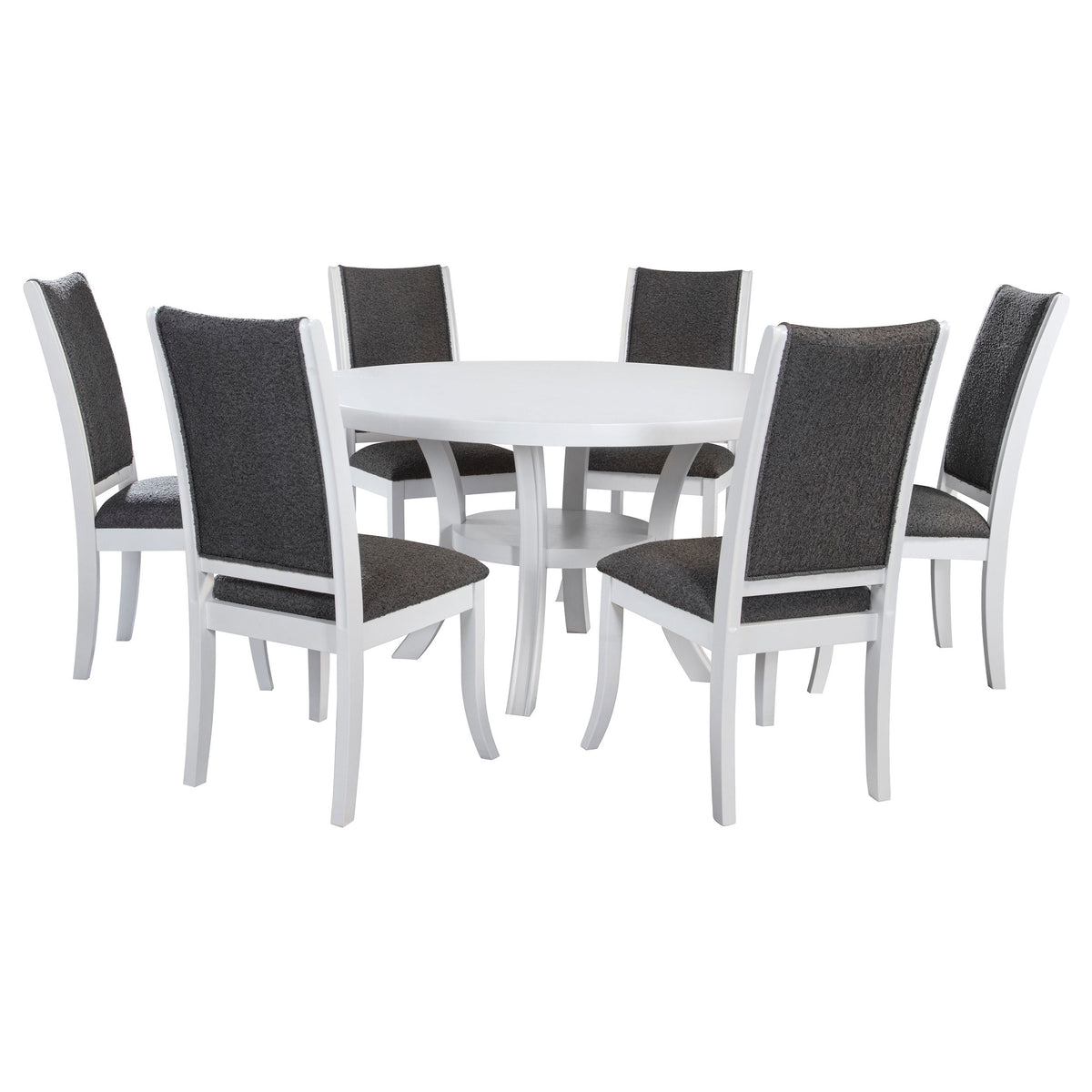 Judd 54-inch Round Wood Dining Table Set Pearl