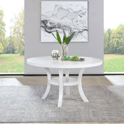 Judd 54-inch Round Dining Wood Table with Shelf Pearl White Default Title
