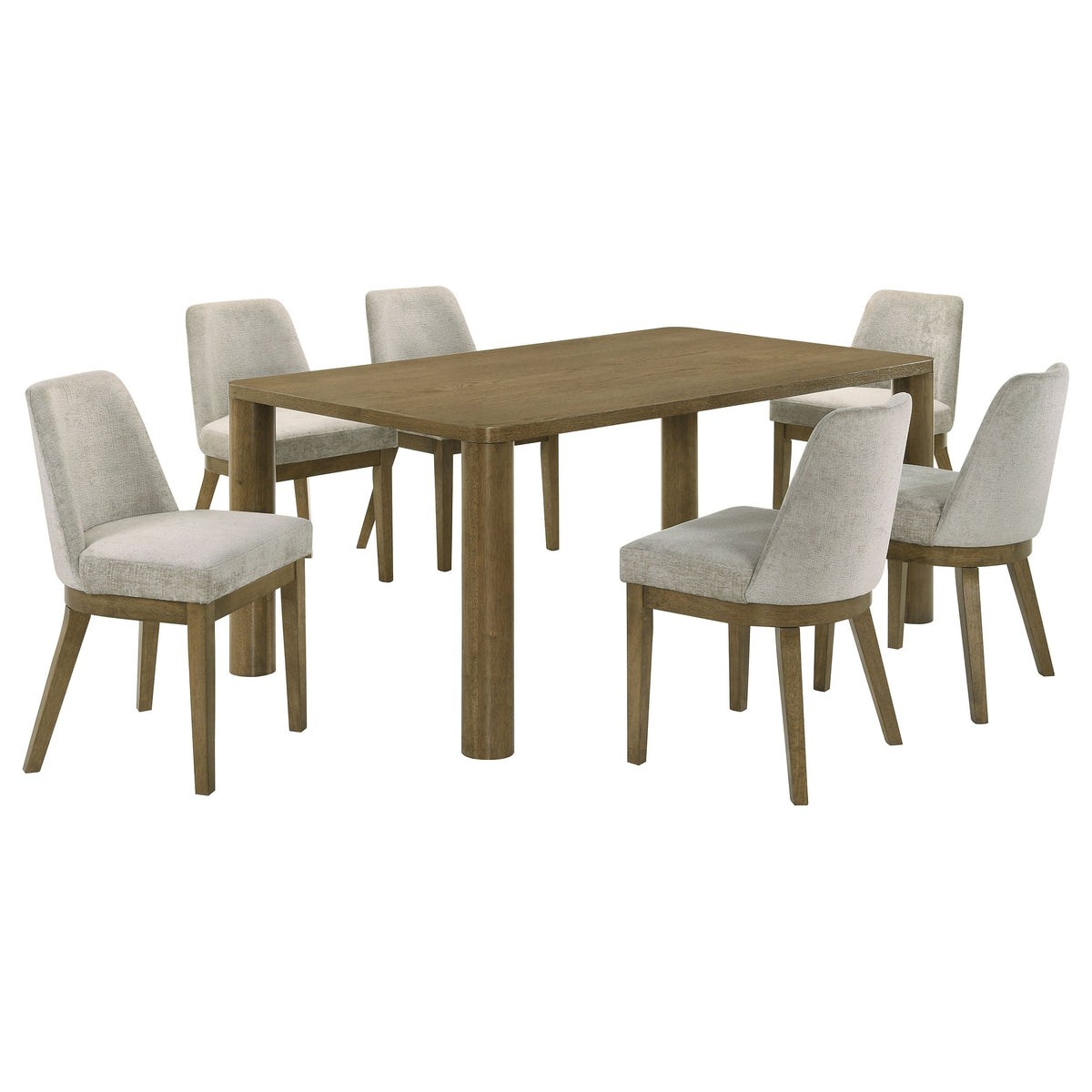 Castlewood 71-inch Rectangular Dining Set Brown Oak