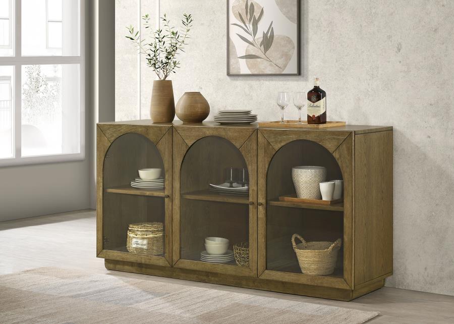 Castlewood 71-inch Dining Sideboard Buffet Server Brown Oak Default Title