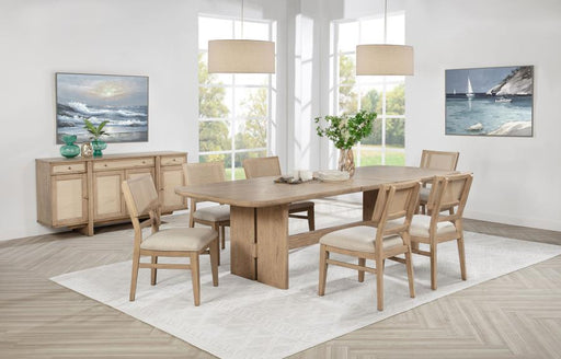 Kailani Rectangular Wood Dining Table Set Beige Oak 7-piece