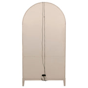 Kailani 4-Door Cane Dining Vitrine Display Cabinet Beige Oak