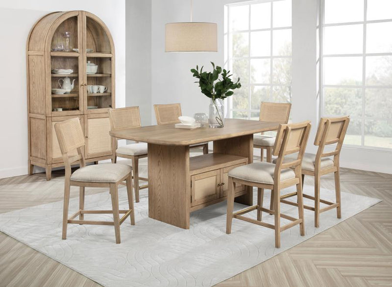 Kailani Wood Counter Height Dining Set Beige Oak 8-piece