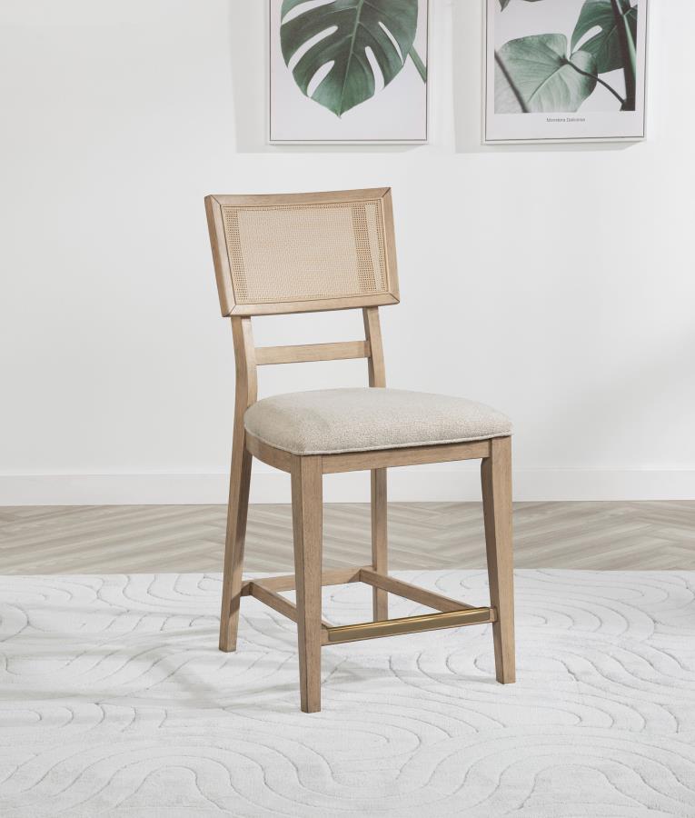 Kailani Rattan Cane Counter Side Chair Beige Oak (Set of 2) Default Title