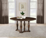 Landon 60-inch Round Wood Pedestal Dining Table Rich Brown Default Title