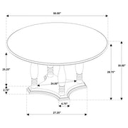 Landon 60-inch Round Wood Pedestal Dining Table Rich Brown