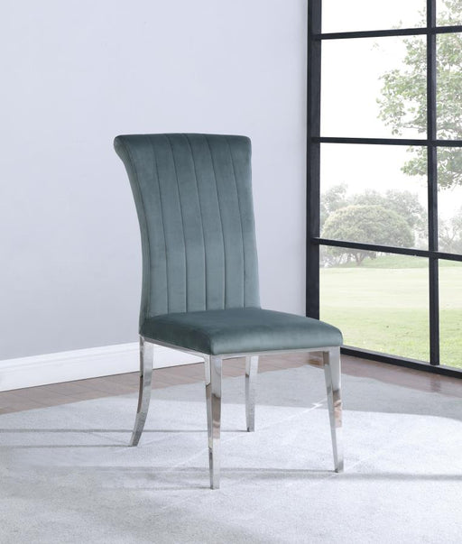 Beaufort Upholstered Dining Side Chair Steel Grey (Set of 2) Default Title