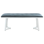 Beaufort Velvet Upholstered Dining Bench Steel Grey