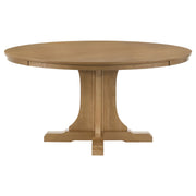 Hartville Round Dining Table Set Natural Light Brown
